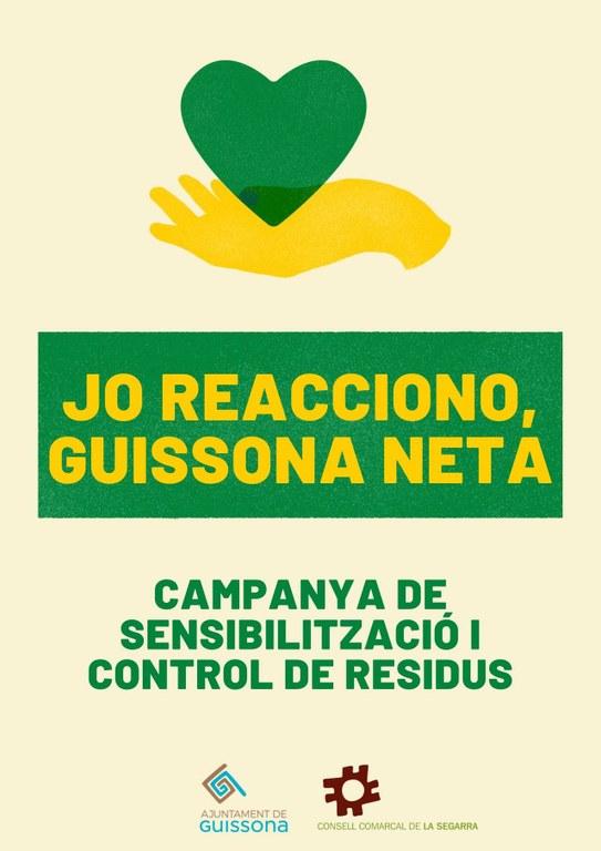 Guissona inicia la campanya "Jo reacciono, Guissona neta"