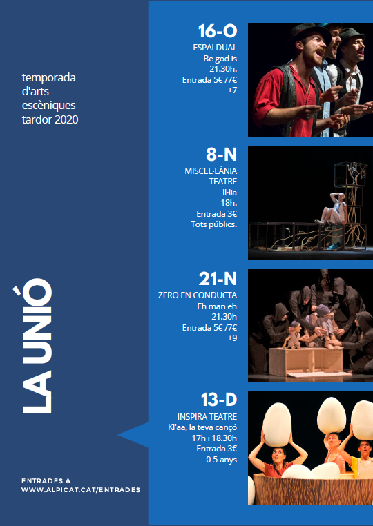 ⏯️ Alpicat programa quatre espectacle per a la Temporada d’Arts Escèniques
