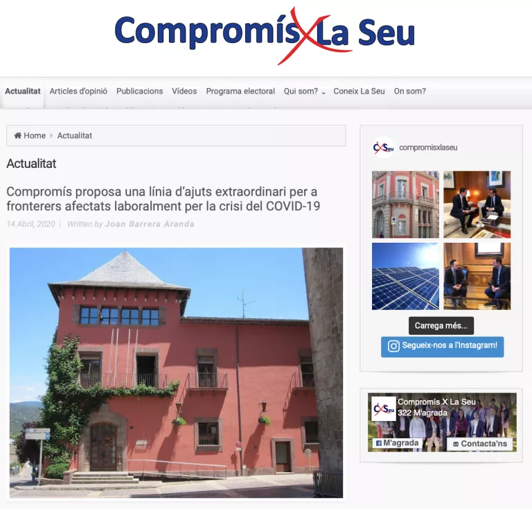 Compromís X La Seu proposa crear una línia d'ajuts extraordinària pels afectats