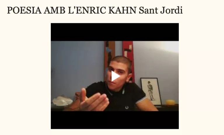 'Poesia amb l'Enric Kahn' per aquest Sant Jordi