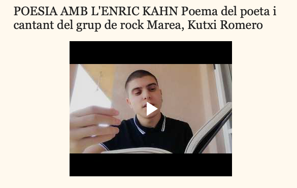 L’Enric recitarà un poema de Kutxi Romero