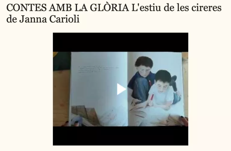 L’estiu de les cireres de Janna Carioli, és el conte que avui llegeix la  Glòria