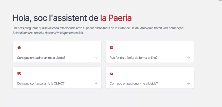 Entitats socials de Lleida denuncien errors en el Xatbot de la Paeria sobre l’empadronament