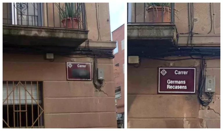 Les plaques de carrers ‘franquistes’ apareixen amb els noms ratllats