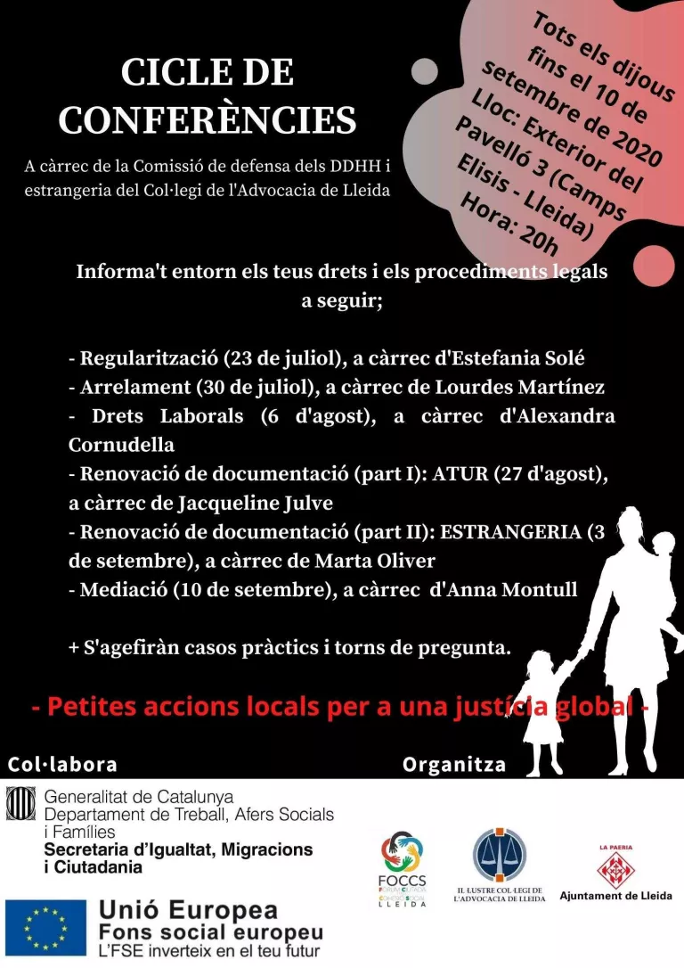 Cicle de conferències informatives per a persones temporeres en situació irregular