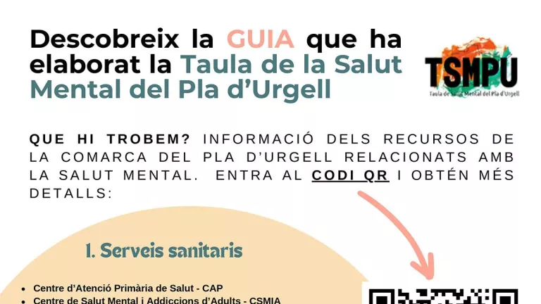 Una guia recull tots els recursos de salut mental disponibles al Pla d’Urgell