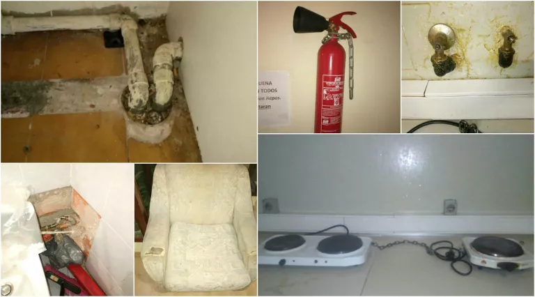Denuncien les males condicions de l'hotel on la Paeria reallotja les famílies amb emergència habitacional