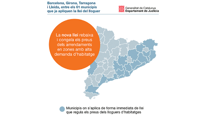 En vigor des del 22 de setembre la llei que regula el preu del lloguer en zones amb alta demanda d’habitatge
