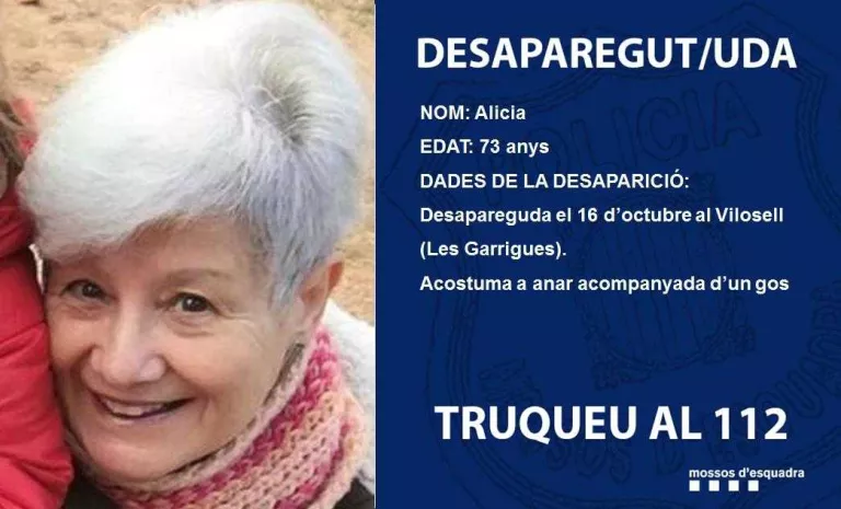 Dispositiu de recerca per buscar una dona de 73 anys desapareguda al Vilosell