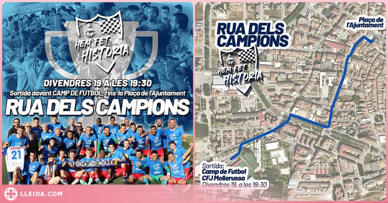 El CFJ Mollerussa celebrarà la Lliga amb una rua