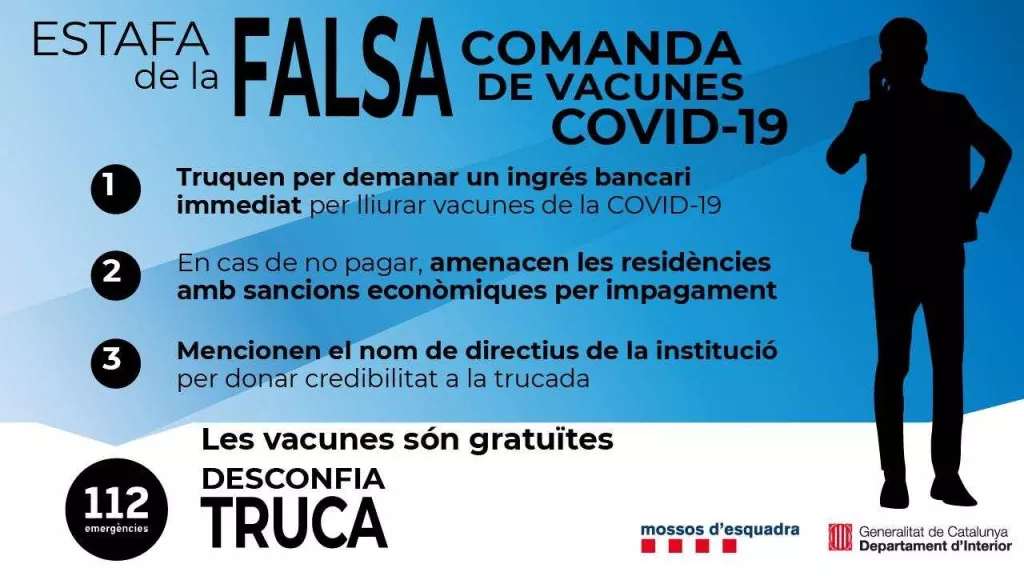 Alerta per l'increment d'estafes relacionades amb la covid-19