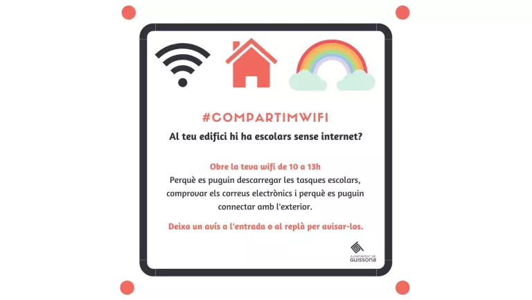 Els veïns de Guissona compartiran el Wi-Fi per als escolars que no en tenen