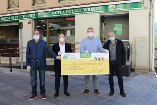 La Mútua de l'Alt Pirineu dona 7.000 euros a l'hospital de la Seu per comprar material sanitari i EPIs