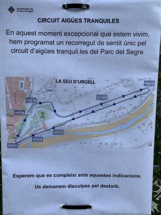 La Seu d'Urgell defineix un circuit al Parc del Segre per frenar la propagació de la covid-19