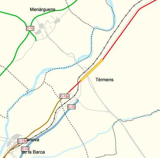 Territori impulsa el projecte de millora de la travessera de la C-13 a Térmens