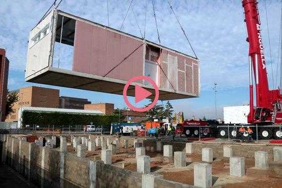 ⏯️ Comença el muntatge del mòduls del nou edifici de l'Arnau de Vilanova