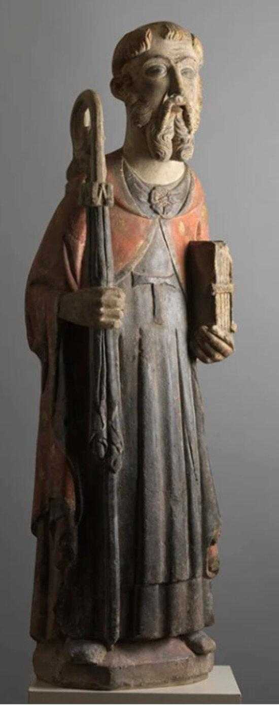 Una escultura gòtica de Sant Antoni Abad, en dipòsit al Museu de Lleida