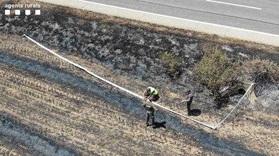 Una burilla de cigarreta és la causant de l'incendi d'Alfarràs