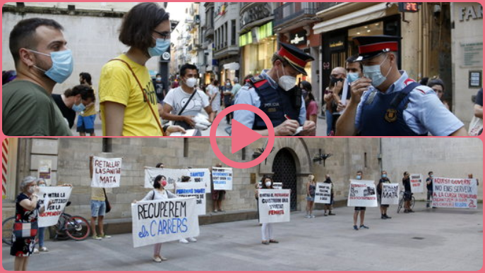 ⏯️ Els Mossos identifiquen un manifestant en defensa de "la vida abans que el capital" a Lleida
