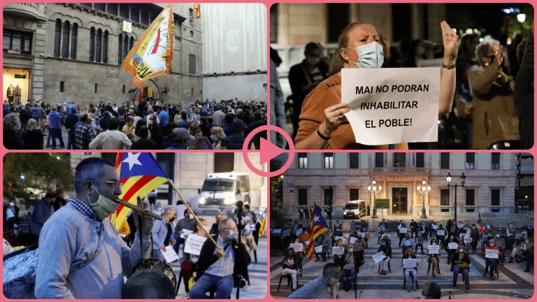 ⏯️ Unes 300 persones es concentren a Lleida contra la inhabilitació de Torra