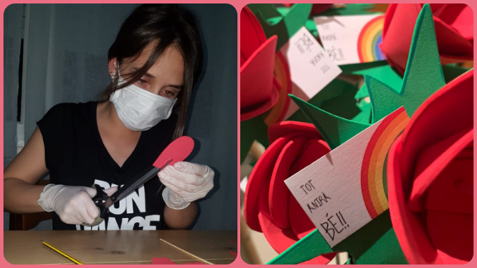 Joves elaboren roses solidàries a les Garrigues