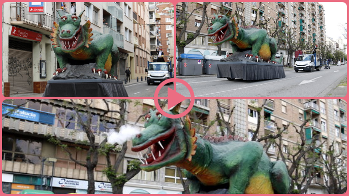 ⏯️ El Marraco passeja pels carrers de Lleida per animar el Sant Jordi