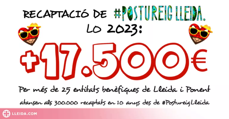 Postureig Lleida recapta i lliura més de 17.000 euros a entitats solidàries de Ponent