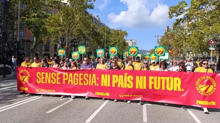 Unió de Pagesos reclama una reforma estructural del sector agrari en una mobilització a Barcelona