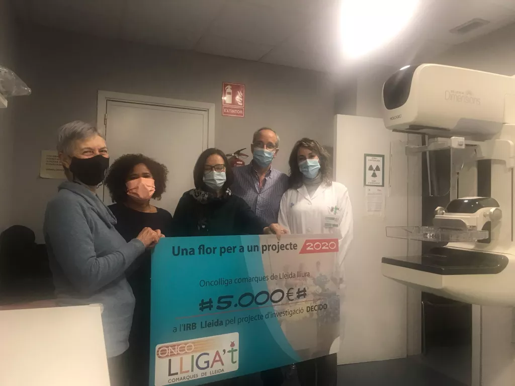 Oncolliga Comarques de Lleida lliura 5.000 € a l’IRB Lleida per al projecte DECIDO