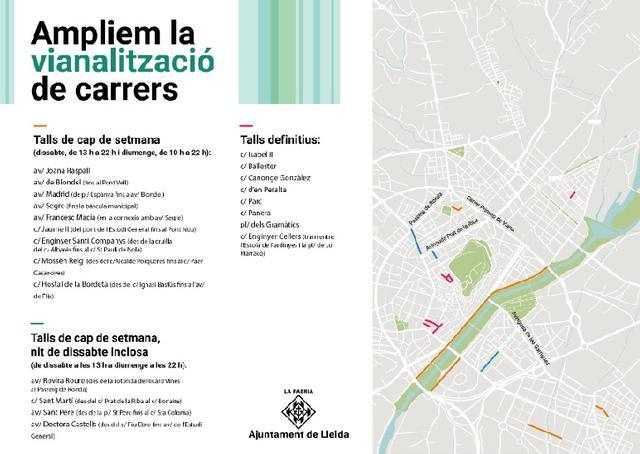 Els talls per vianalitzar els carrers aquest cap de setmana començaran el dissabte a les 13 h