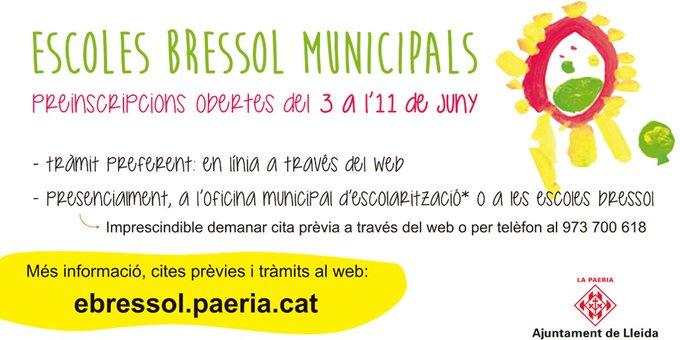 Oberta la preinscripció a les Escoles Bressol públiques de Lleida per al curs 2020-21