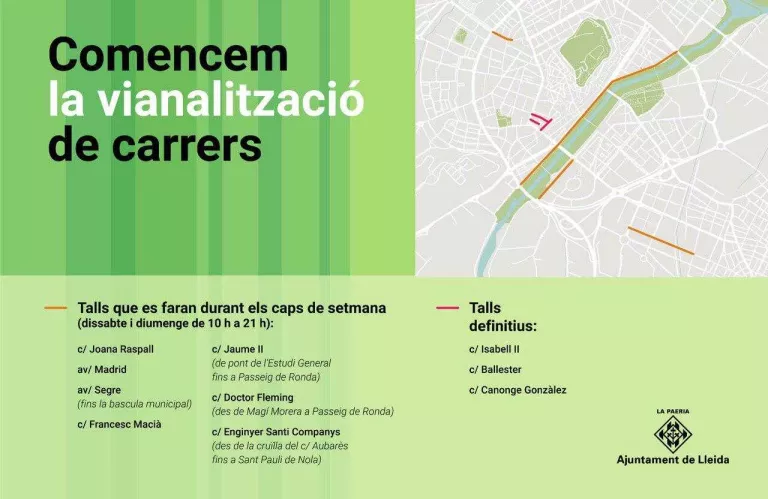 La Paeria vianalitza diversos carrers de Lleida aprofitant l’estat d’alarma