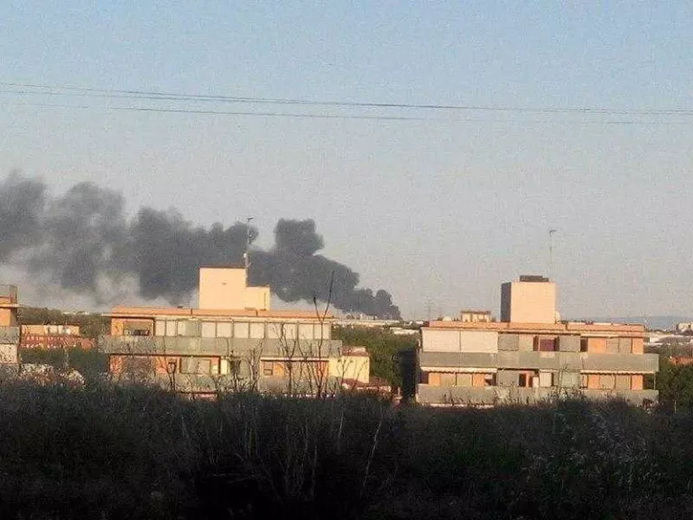 Un incendi crema durant tota la nit 60.000 palets a Lleida