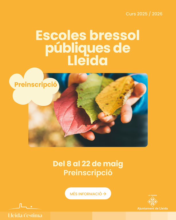 S'obre el termini de preinscripcions a les Escoles Bressol públiques de Lleida