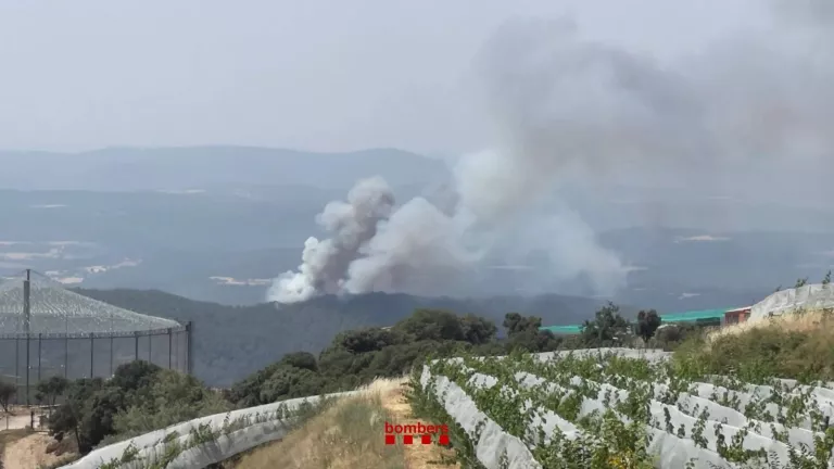 Un total de 23 dotacions dels Bombers treballen en un incendi forestal a Lladurs amb un potencial d'unes 400 hectàrees