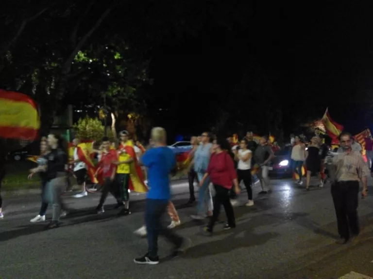 Un centenar de persones es manifesten a Lleida per la unitat d'Espanya