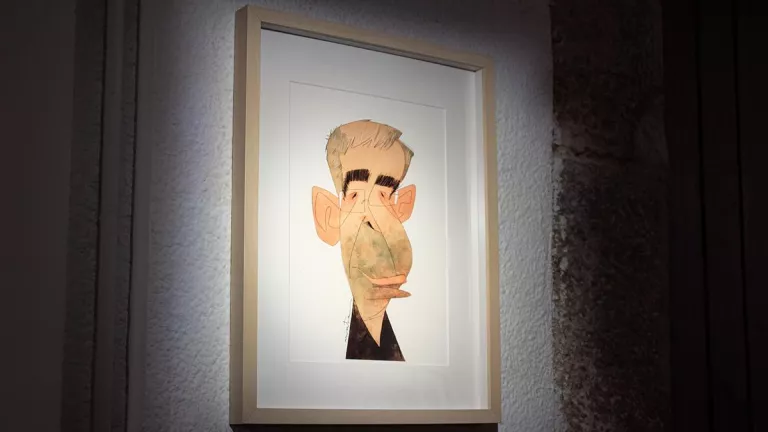 Homenatge caricaturesc a Xavier García en l’inici del Memefest de Tàrrega