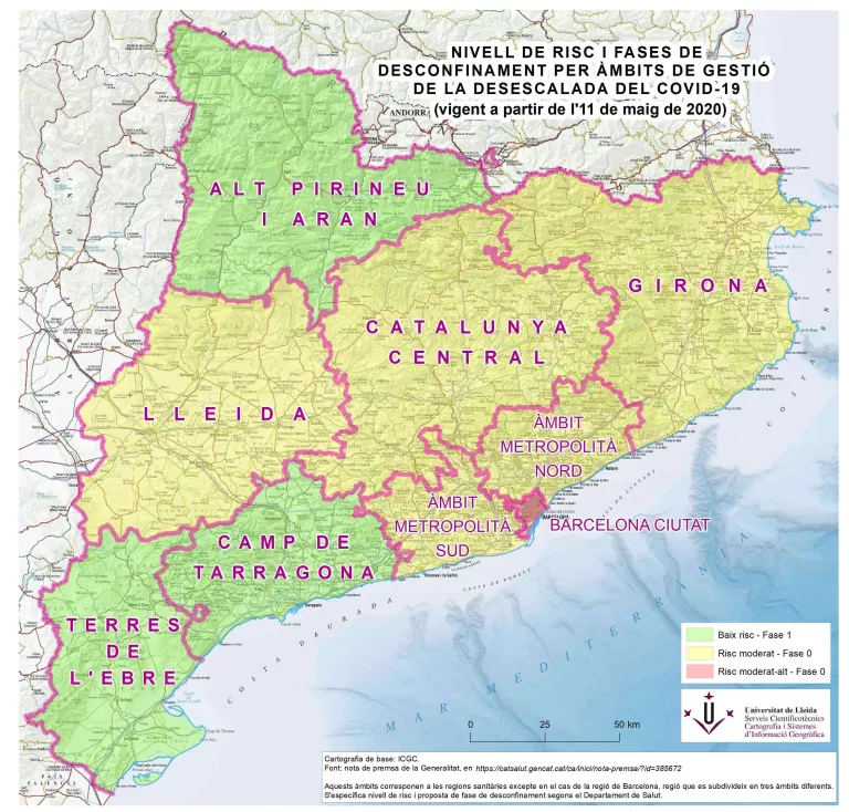 La UdL 'mapa' la proposta de desconfinament de Catalunya
