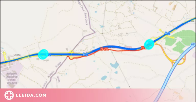 Talls a l'A-2 entre els quilòmetres 443 i 447 per obres de rehabilitació