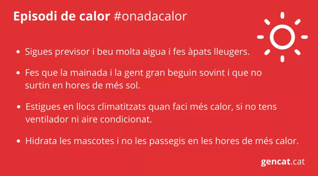 ℹ️ Consells per fer front a l'onada de calor