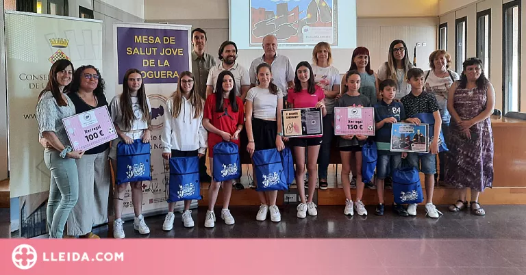 Tres alumnes de primària guanyen el concurs de cartells antitabac de la Noguera