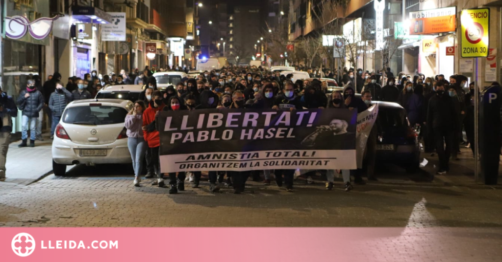 ⏯️ Més de 400 persones tornen a sortir als carrers de Lleida contra l'empresonament de Hasel