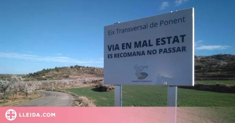 Municipis de les Garrigues Altes tallaran la via de Granyena al Cogul per denunciar el seu mal estat
