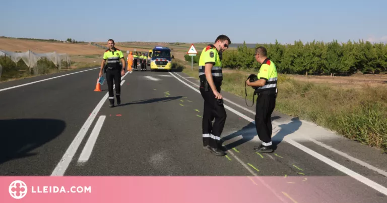 Els tres motoristes morts a Alfés són dues dones de 34 i 44 anys i un home de 43 anys