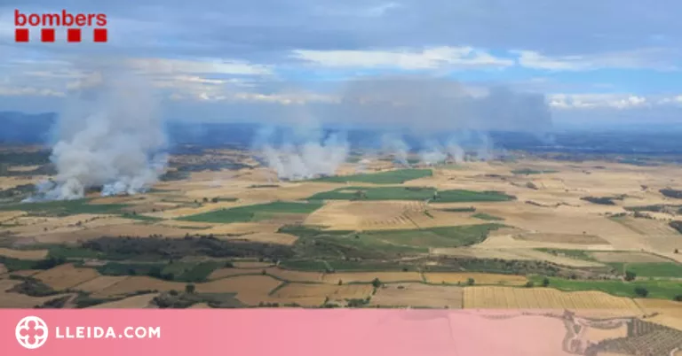 Un camió que circulava amb una roda punxada provoca 26 incendis agrícoles
