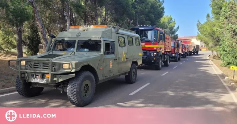 320 efectius de la UME treballen en els incendis de Catalunya des de dijous