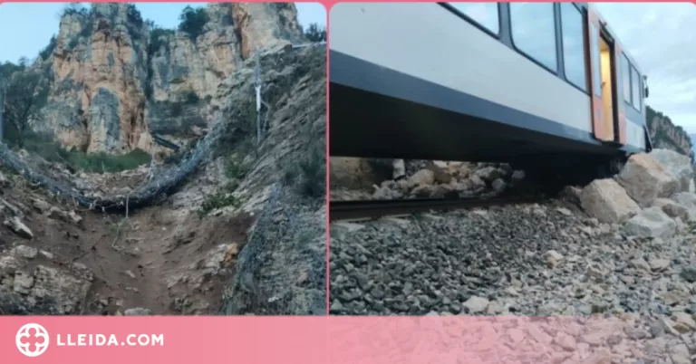 FGC treballa per retirar el tren que va xocar contra l'esllavissada de la línia de la Pobla