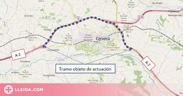 Inversió de 10,27 milions d'euros per a rehabilitar el ferm de la A-2 a Cervera