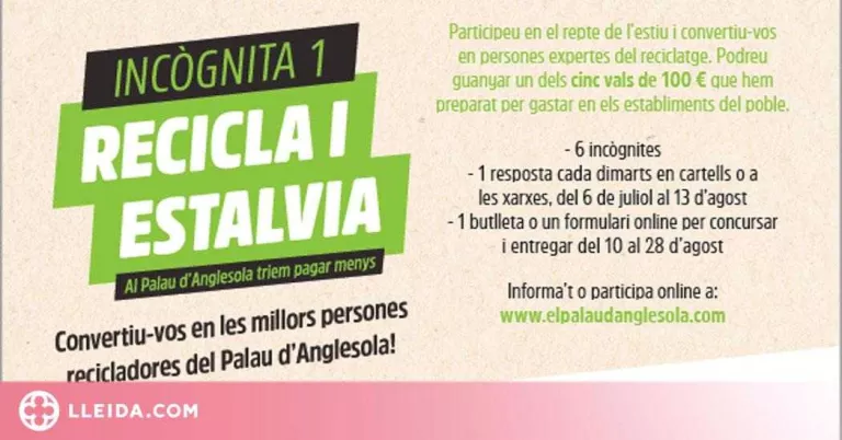 "Recicla i estalvia", un joc de reciclatge al Palau d'Anglesola