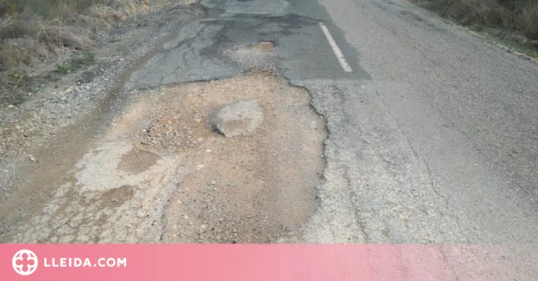 La Comunitat de Municipis del Segrià Sec alerta del perill que suposa el mal estat de la C-233
